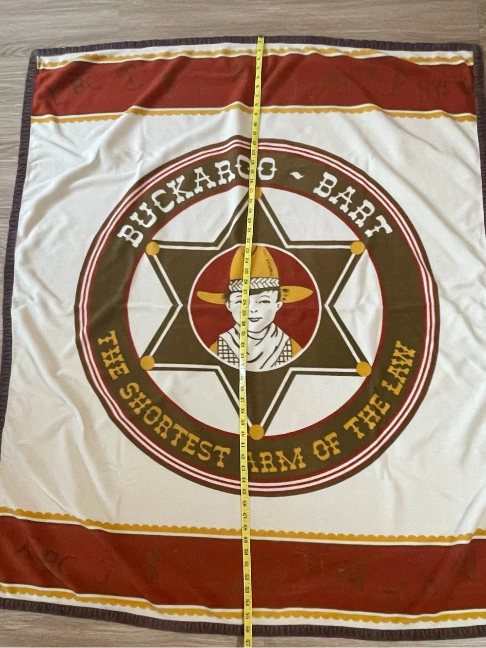 Buckaroo Bart Graphic Blanket - Red, Brown, Cream